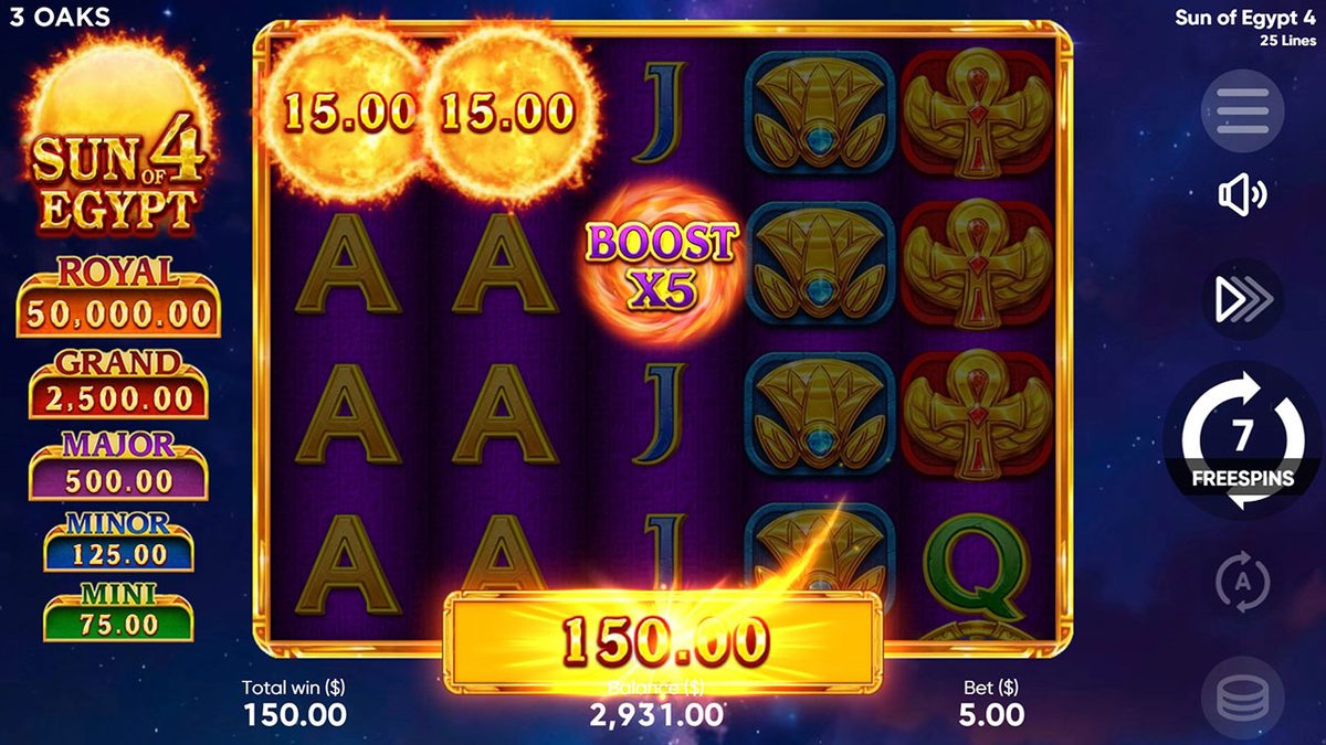 Sun of Egypt 4 Free Spins Screenshot
